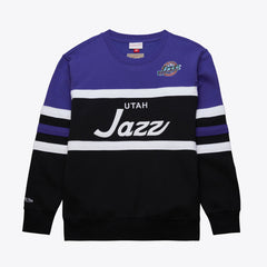 Mitchell & Ness Utah Jazz Hardwood Classics Vintage Logo Head Coach Pullover Sweatshirt