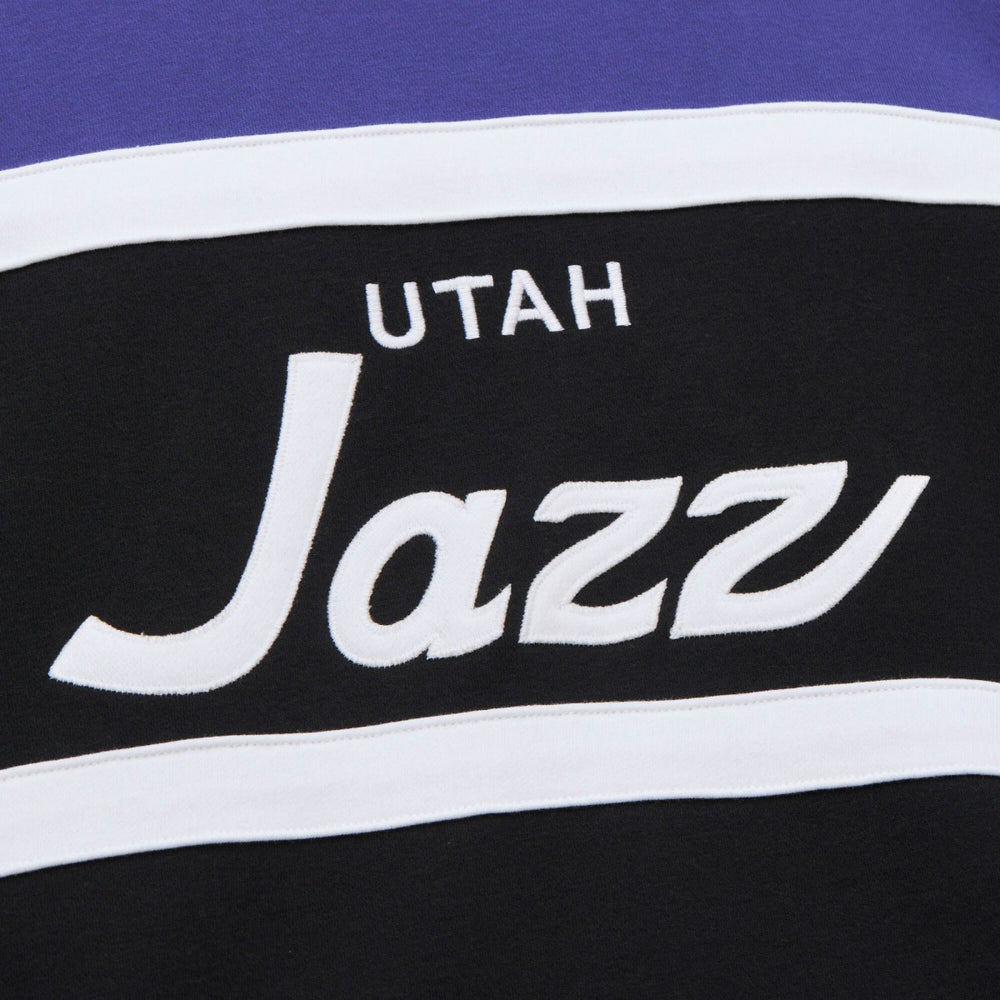 Mitchell & Ness Utah Jazz Hardwood Classics Vintage Logo Head Coach Pullover Sweatshirt