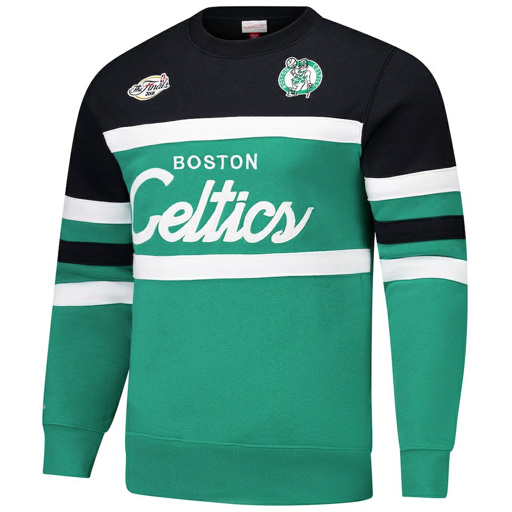 Mitchell & Ness Boston Celtics Hardwood Classics Vintage Logo Head Coach Pullover Sweatshirt