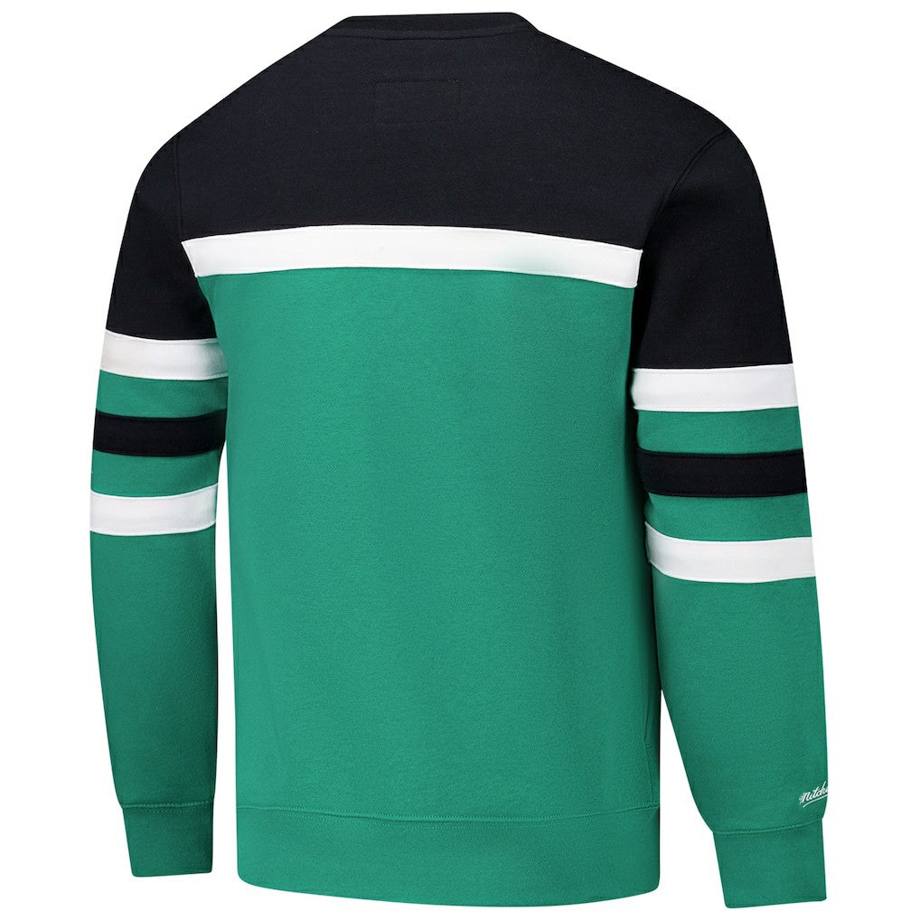 Mitchell & Ness Boston Celtics Hardwood Classics Vintage Logo Head Coach Pullover Sweatshirt