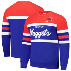 Mitchell & Ness Denver Nuggets Hardwood Classics Vintage Logo Head Coach Pullover Sweatshirt sale