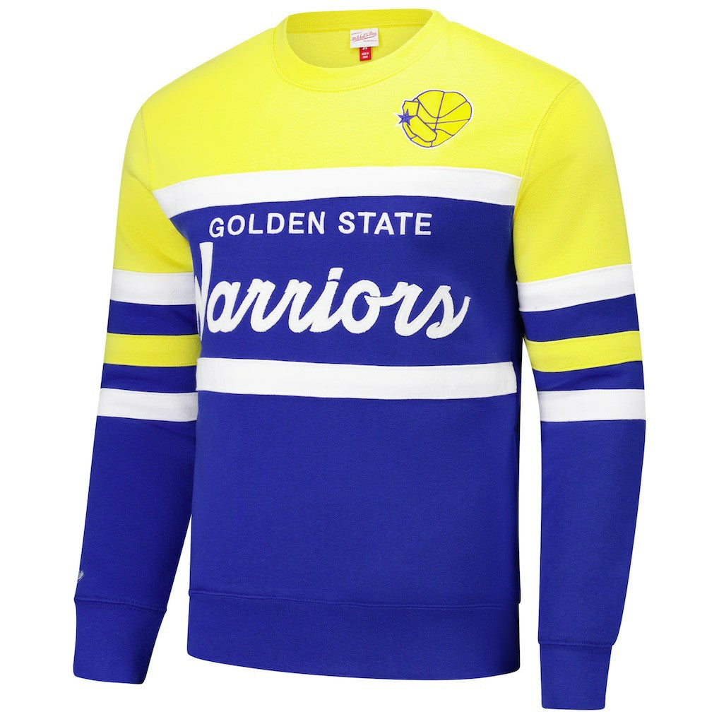 Mitchell & Ness Golden State Warriors Hardwood Classics Vintage Logo Head Coach Pullover Sweatshirt sale