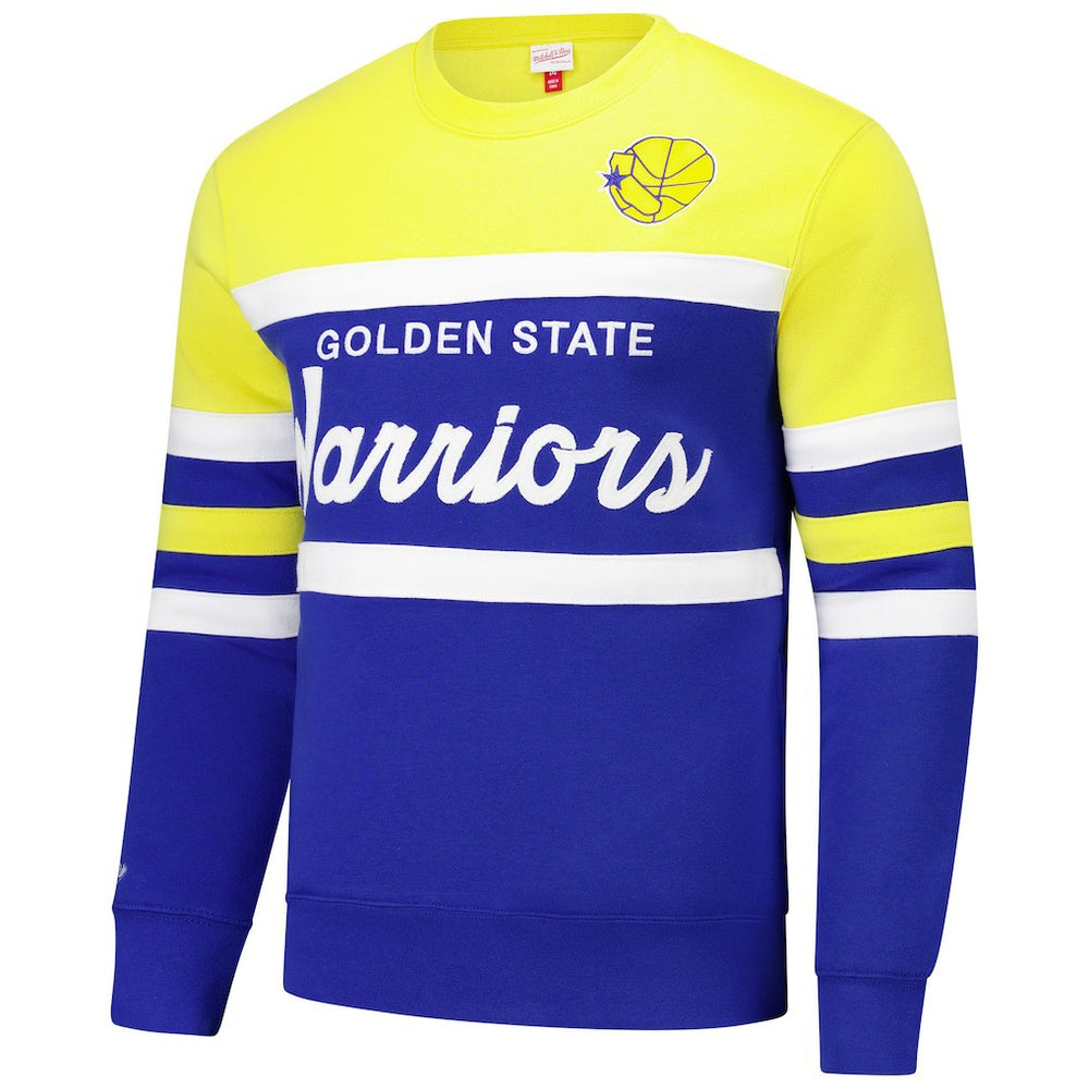 Mitchell & Ness Golden State Warriors Hardwood Classics Vintage Logo Head Coach Pullover Sweatshirt sale