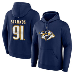 NHL Steven Stamkos Nashville Predators Fanatics Authentic Stack Name & Number Tri-Blend Pullover Hoodie
