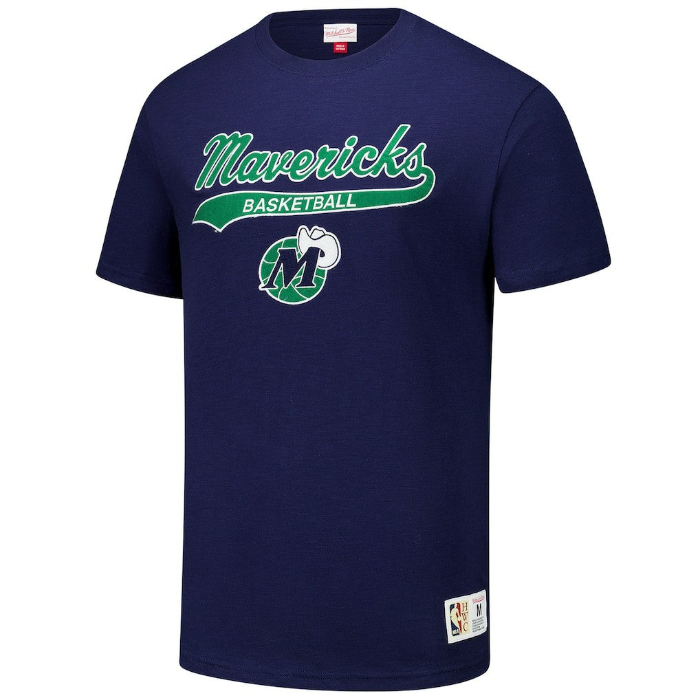 Mitchell & Ness Dallas Mavericks Hardwood Classics Felt Applique Slub T-Shirt sale