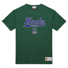 Mitchell & Ness Milwaukee Bucks Hardwood Classics Felt Applique Slub T-Shirt