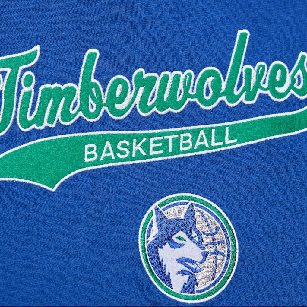 Mitchell & Ness Minnesota Timberwolves Hardwood Classics Felt Applique Slub T-Shirt