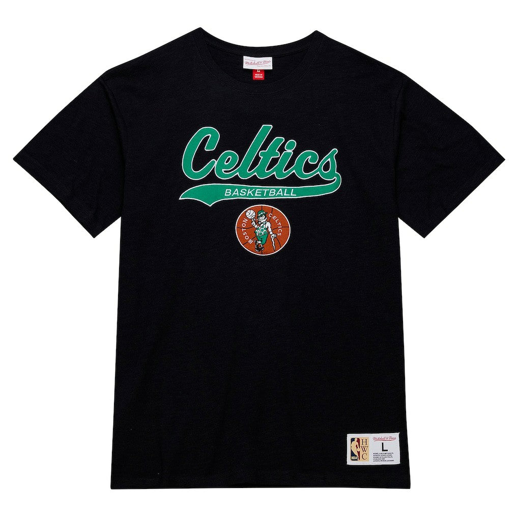 Mitchell & Ness Boston Celtics Hardwood Classics Felt Applique Slub T-Shirt