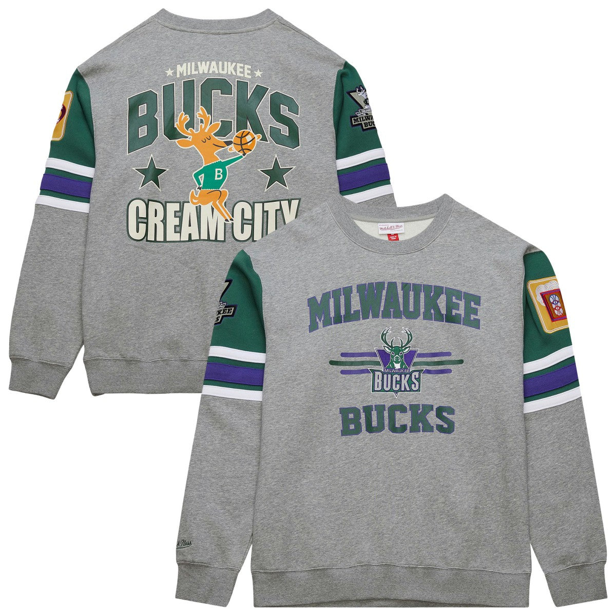 Mitchell & Ness Milwaukee Bucks Hardwood Classics All Over 4.0 Pullover Sweatshirt