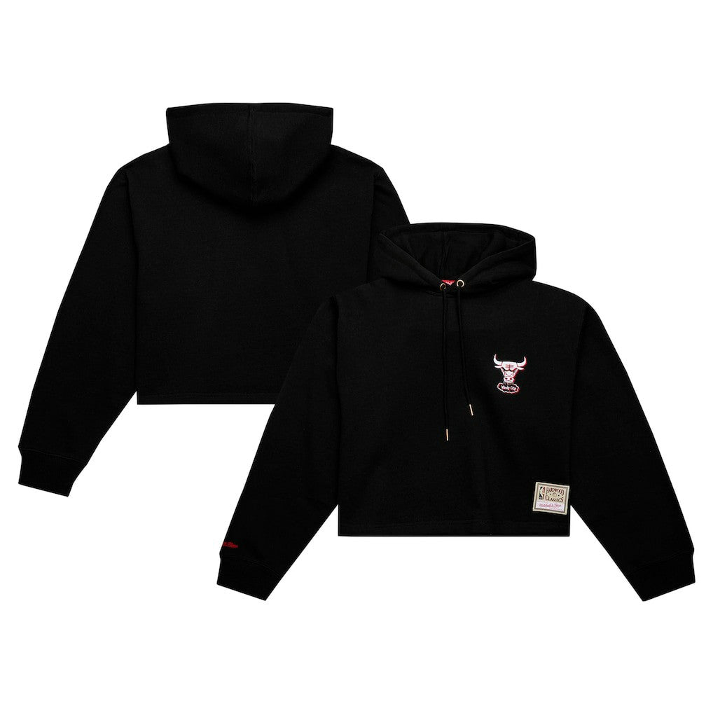 Mitchell & Ness Chicago Bulls Women's Hardwood Classics Cropped Pullover Hoodie