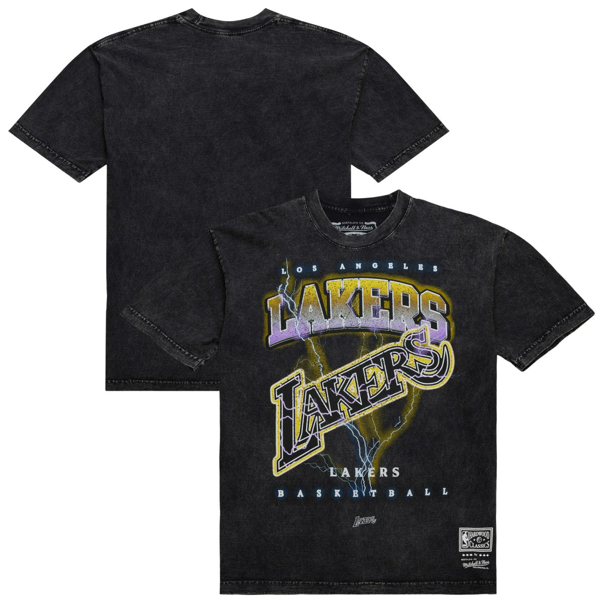 Mitchell & Ness Los Angeles Lakers Unisex Hardwood Classics Vintage Voltage Premium Heavyweight T-Shirt