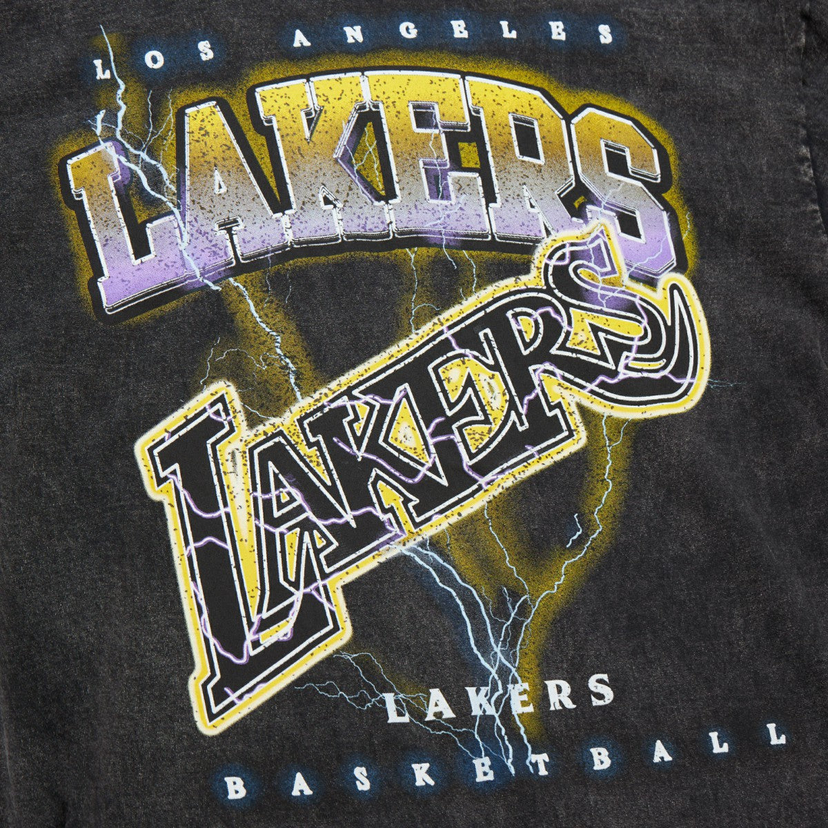 Mitchell & Ness Los Angeles Lakers Unisex Hardwood Classics Vintage Voltage Premium Heavyweight T-Shirt
