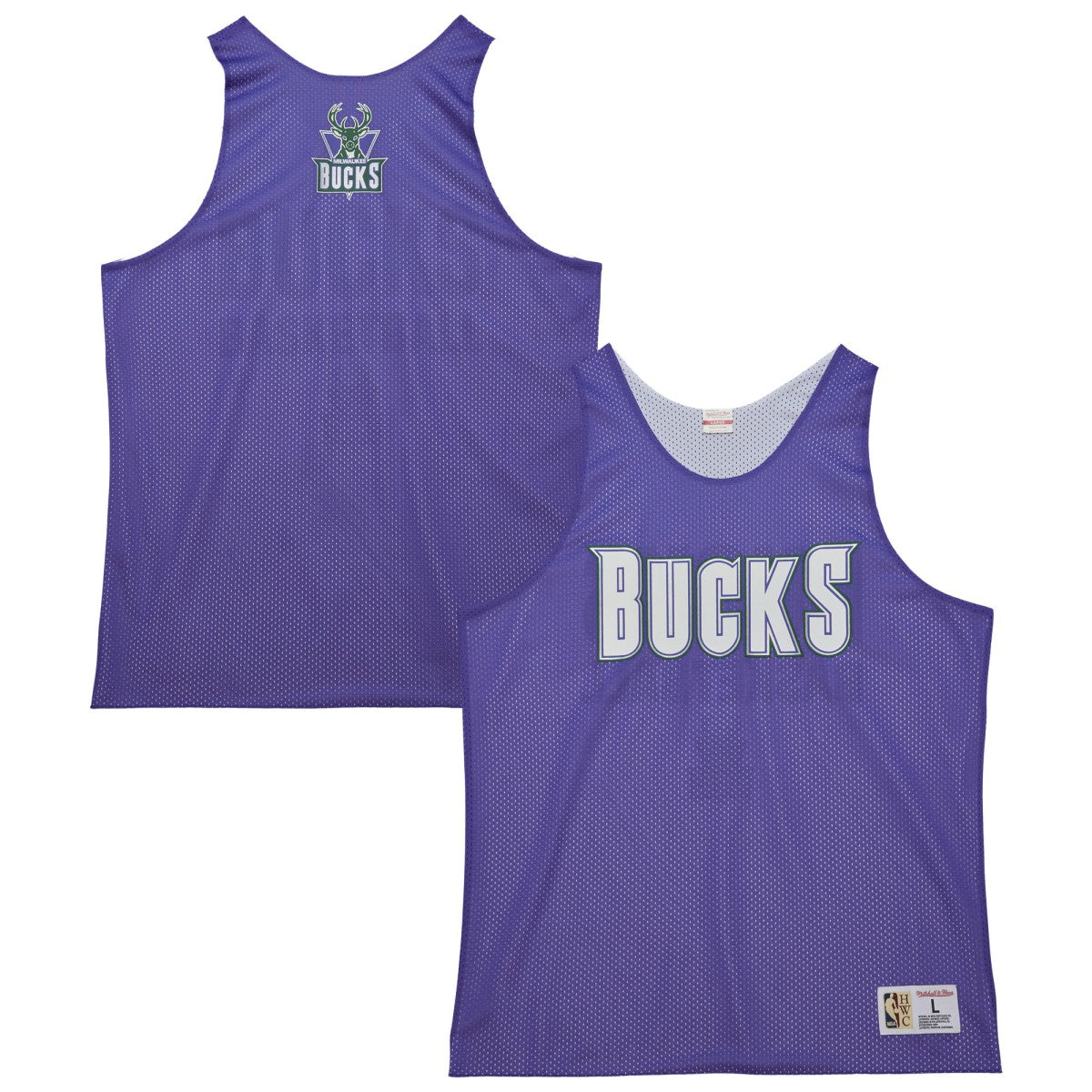 Mitchell & Ness Milwaukee Bucks Hardwood Classics Reversible Mesh Practice Jersey