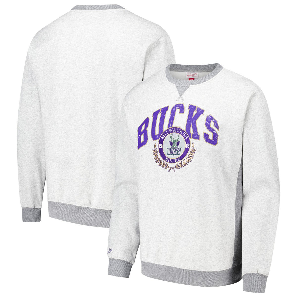 Mitchell & Ness Milwaukee Bucks Vintage Logo Pullover Sweatshirt