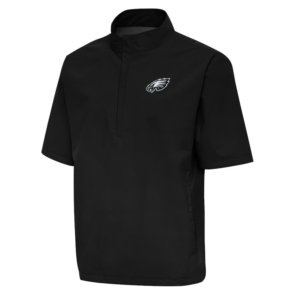 Antigua Brisk Short Sleeve Quarter-Zip Windshirt - Philadelphia Eagles Shorts