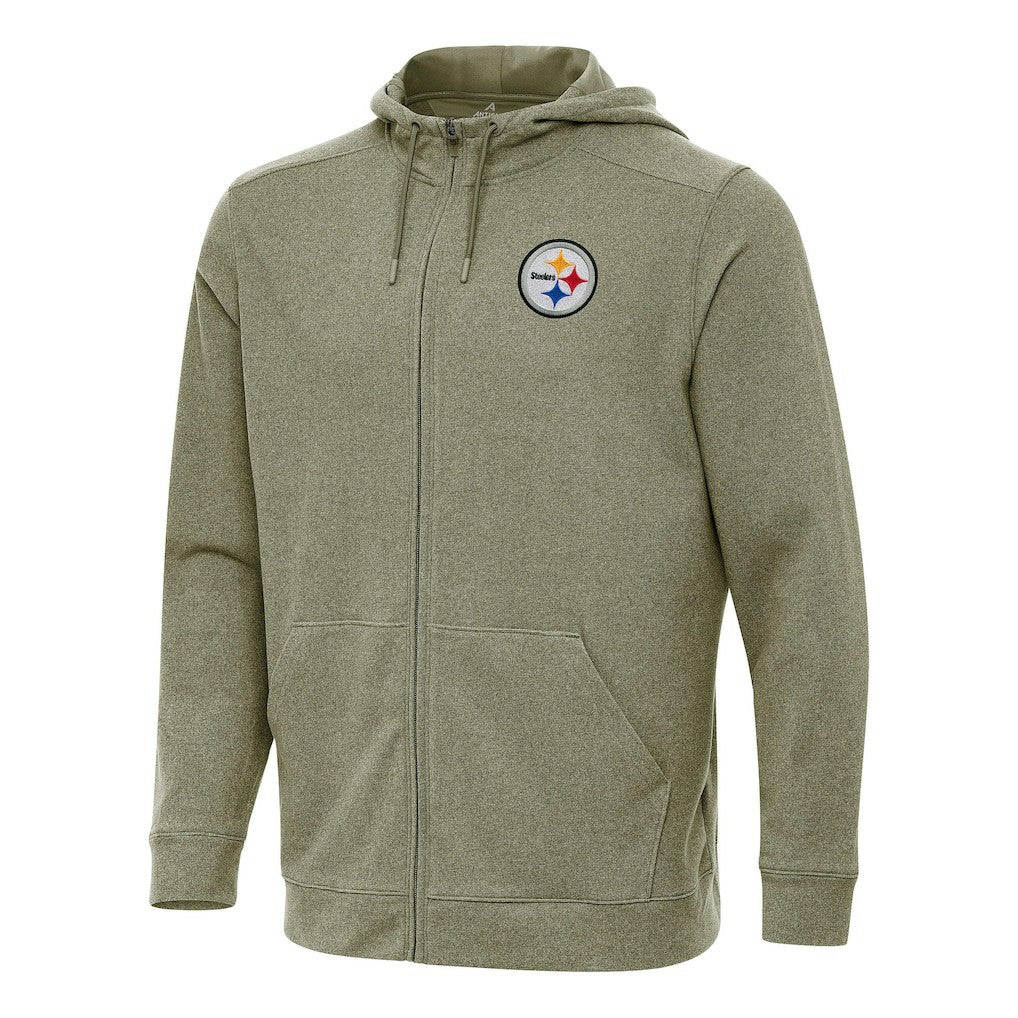 Antigua Effortless Full-Zip Hoodie - Pittsburgh Steelers Hoodies