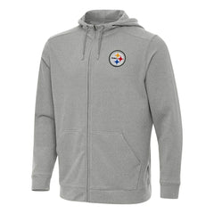Antigua Effortless Full-Zip Hoodie - Pittsburgh Steelers Hoodies