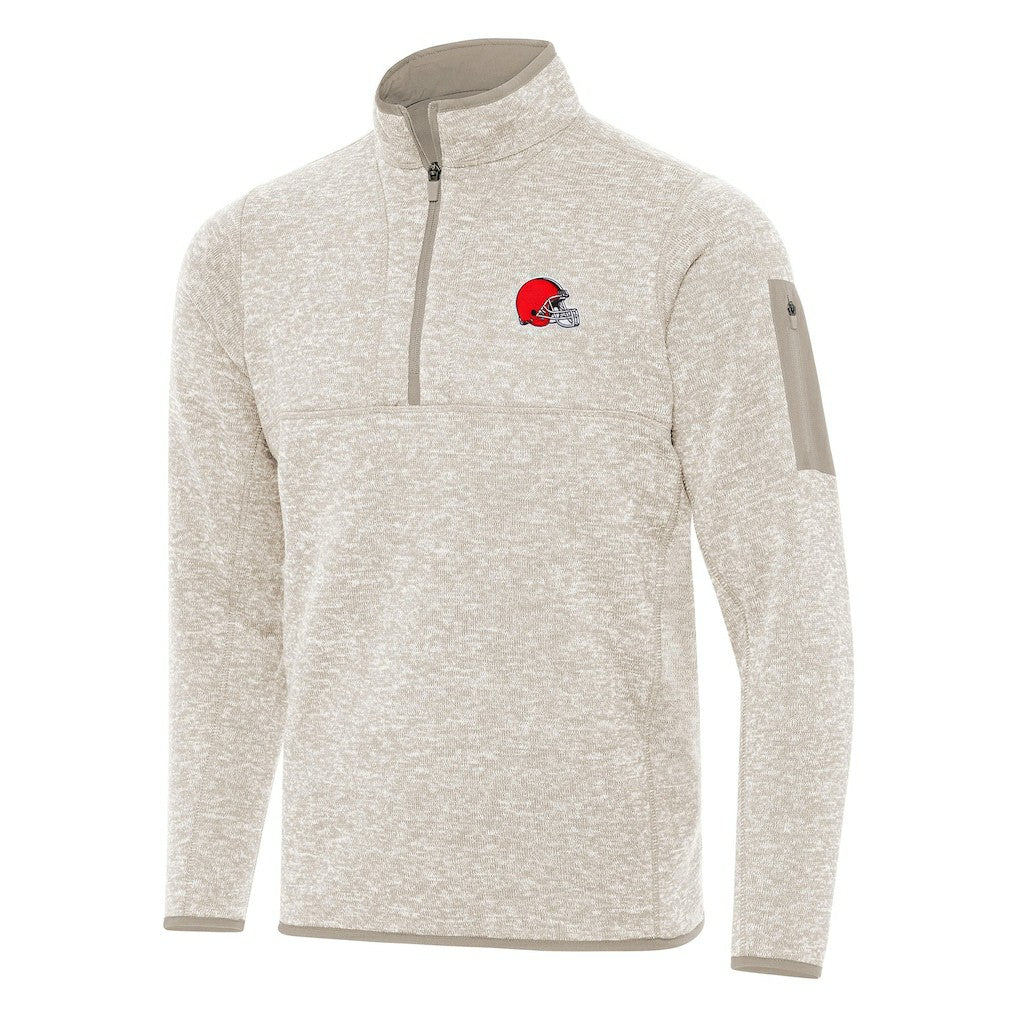 Antigua Fortune Quarter-Zip Pullover Jacket - Cleveland Browns Pullover