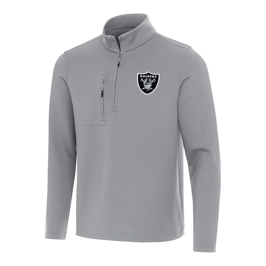 Antigua Insider Quarter-Zip Pullover Top - Las Vegas Raiders Pullover