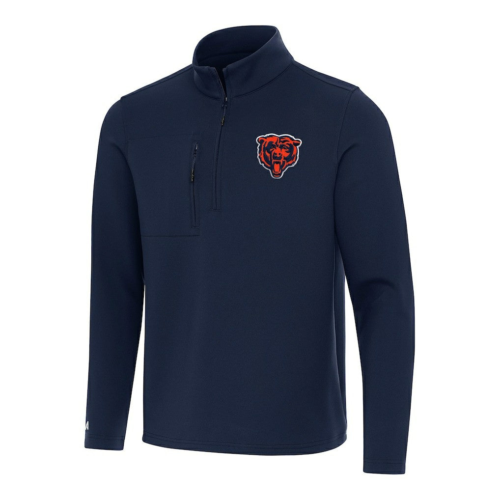 Antigua Bear Logo Insider Quarter-Zip Pullover Top - Chicago Bears Pullover