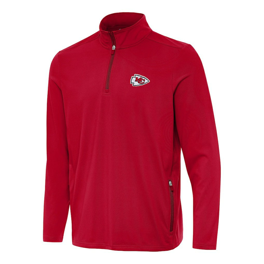 Antigua Perilous Quarter-Zip Pullover Top - Kansas City Chiefs Pullover