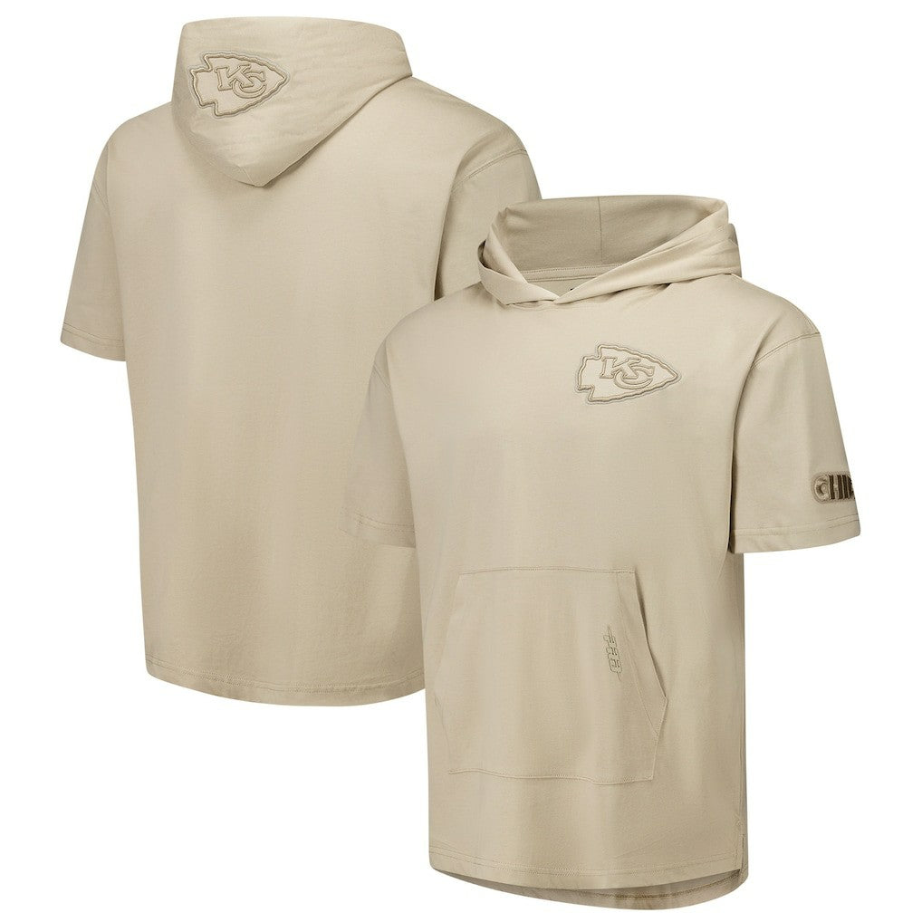 Pro Standard Neutrals Capsule Short Sleeve Pullover Hoodie - Kansas City Chiefs Hoodies