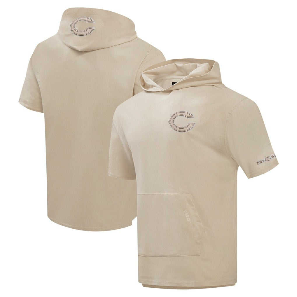 Pro Standard Neutrals Capsule Short Sleeve Pullover Hoodie - Chicago Bears Hoodies