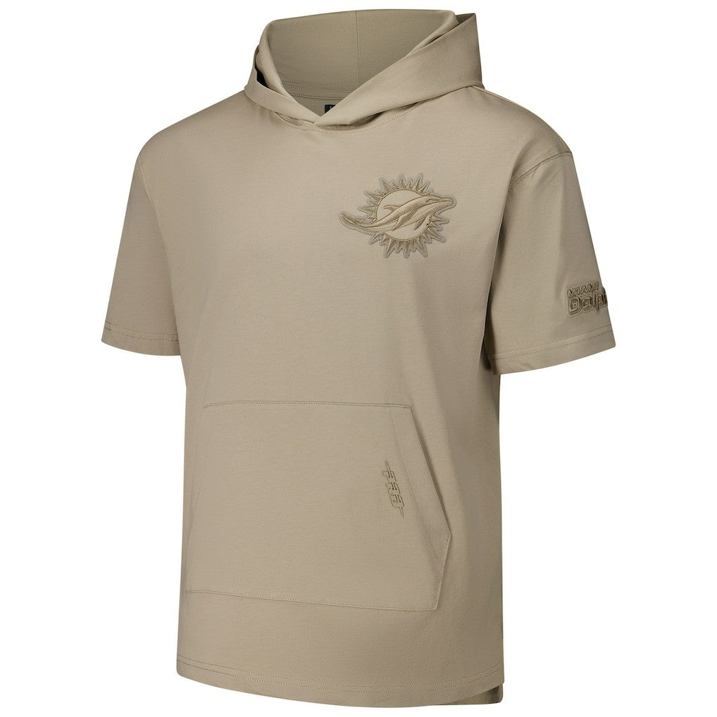 Pro Standard Neutrals Capsule Short Sleeve Pullover Hoodie - Miami Dolphins Hoodies