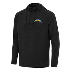 Antigua Spikes Quarter-Zip Pullover Hoodie - Los Angeles Chargers Hoodies