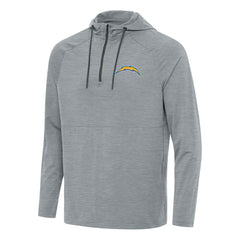 Antigua Spikes Quarter-Zip Pullover Hoodie - Los Angeles Chargers Hoodies