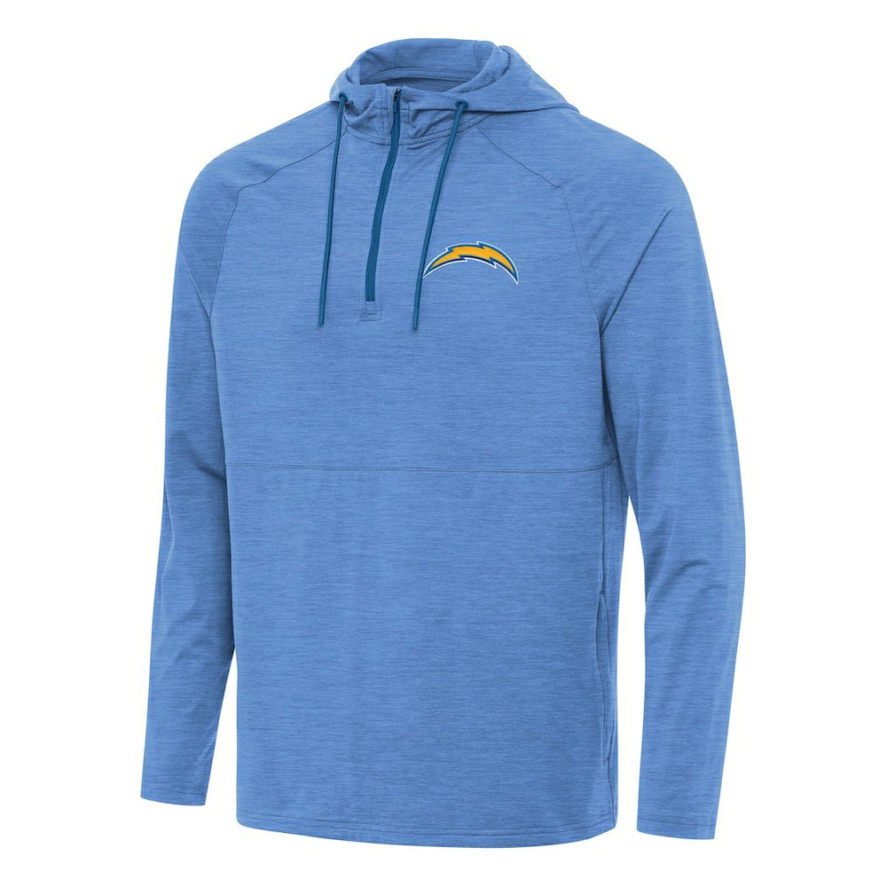 Antigua Spikes Quarter-Zip Pullover Hoodie - Los Angeles Chargers Hoodies