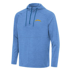 Antigua Spikes Quarter-Zip Pullover Hoodie - Los Angeles Chargers Hoodies