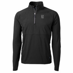 Black Kansas City Royals Cutter & Buck Adapt Eco Hybrid Raglan DryTec Quarter-Zip Jacket