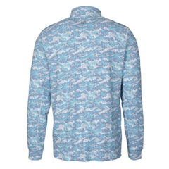 Light Blue Detroit Tigers Cutter & Buck Traverse Eco Camo Tri-Blend DryTec Quarter-Zip Jacket