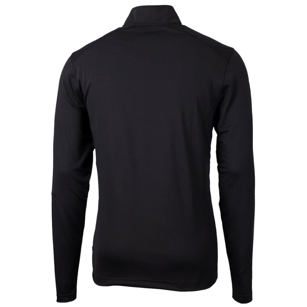 Black Chicago Cubs Cutter & Buck Virtue Eco Pique Quarter-Zip Jacket