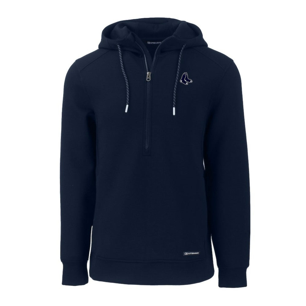 Navy Boston Red Sox Cutter & Buck Roam Eco Recycled Half-Zip Pullover Hoodie