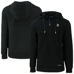 Black Detroit Tigers Cutter & Buck Roam Eco Recycled Half-Zip Pullover Hoodie