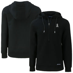 Black Los Angeles Angels Cutter & Buck Roam Eco Recycled Half-Zip Pullover Hoodie