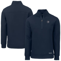Navy Chicago Cubs Cutter & Buck Roam Eco Quarter-Zip Jacket