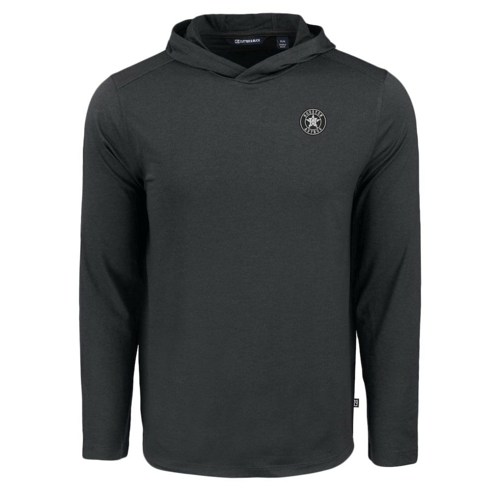 Black Houston Astros Cutter & Buck Coastline Epic Comfort Eco Recycled Long Sleeve Hoodie T-Shirt