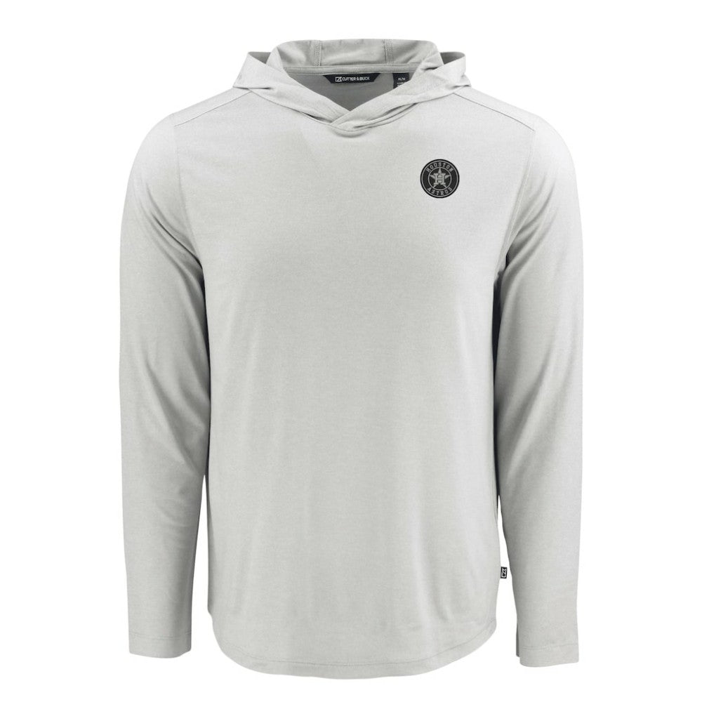 Gray Houston Astros Cutter & Buck Coastline Epic Comfort Eco Recycled Long Sleeve Hoodie T-Shirt