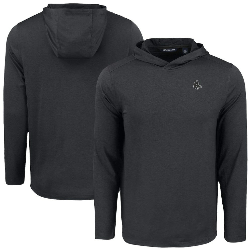 Black Boston Red Sox Cutter & Buck Coastline Epic Comfort Eco Recycled Long Sleeve Hoodie T-Shirt