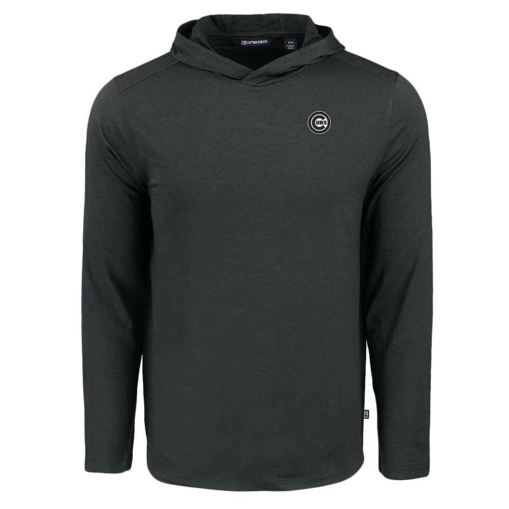 Black Chicago Cubs Cutter & Buck Coastline Epic Comfort Eco Recycled Long Sleeve Hoodie T-Shirt