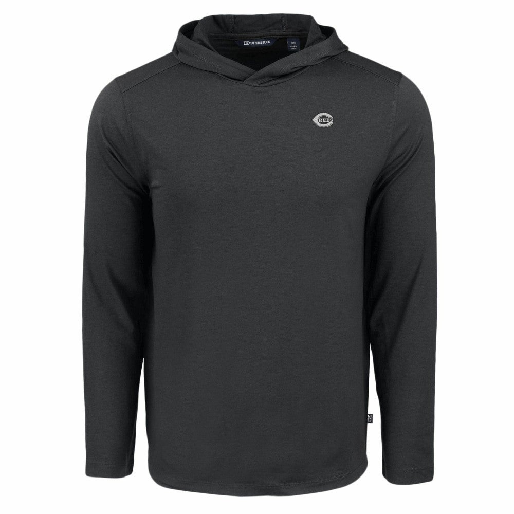Black Cincinnati Reds Cutter & Buck Coastline Epic Comfort Eco Recycled Long Sleeve Hoodie T-Shirt