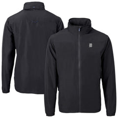 Black Detroit Tigers Cutter & Buck Charter Eco Recycled Full-Zip Hoodie Jacket