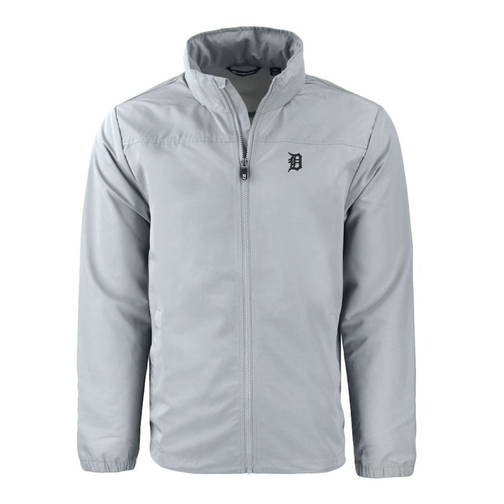 Gray Detroit Tigers Cutter & Buck Charter Eco Recycled Full-Zip Hoodie Jacket