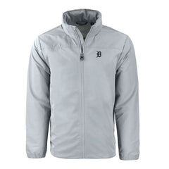 Gray Detroit Tigers Cutter & Buck Charter Eco Recycled Full-Zip Hoodie Jacket