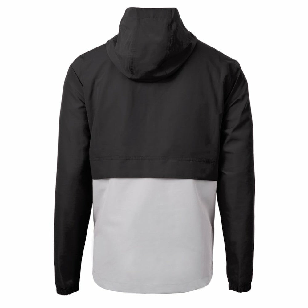 Black/Gray Chicago Cubs Cutter & Buck Charter Eco Recycled Anorak Half-Zip Hoodie Jacket