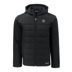 Black Chicago Cubs Cutter & Buck Evoke Hybrid Eco Softshell Recycled Full-Zip Jacket