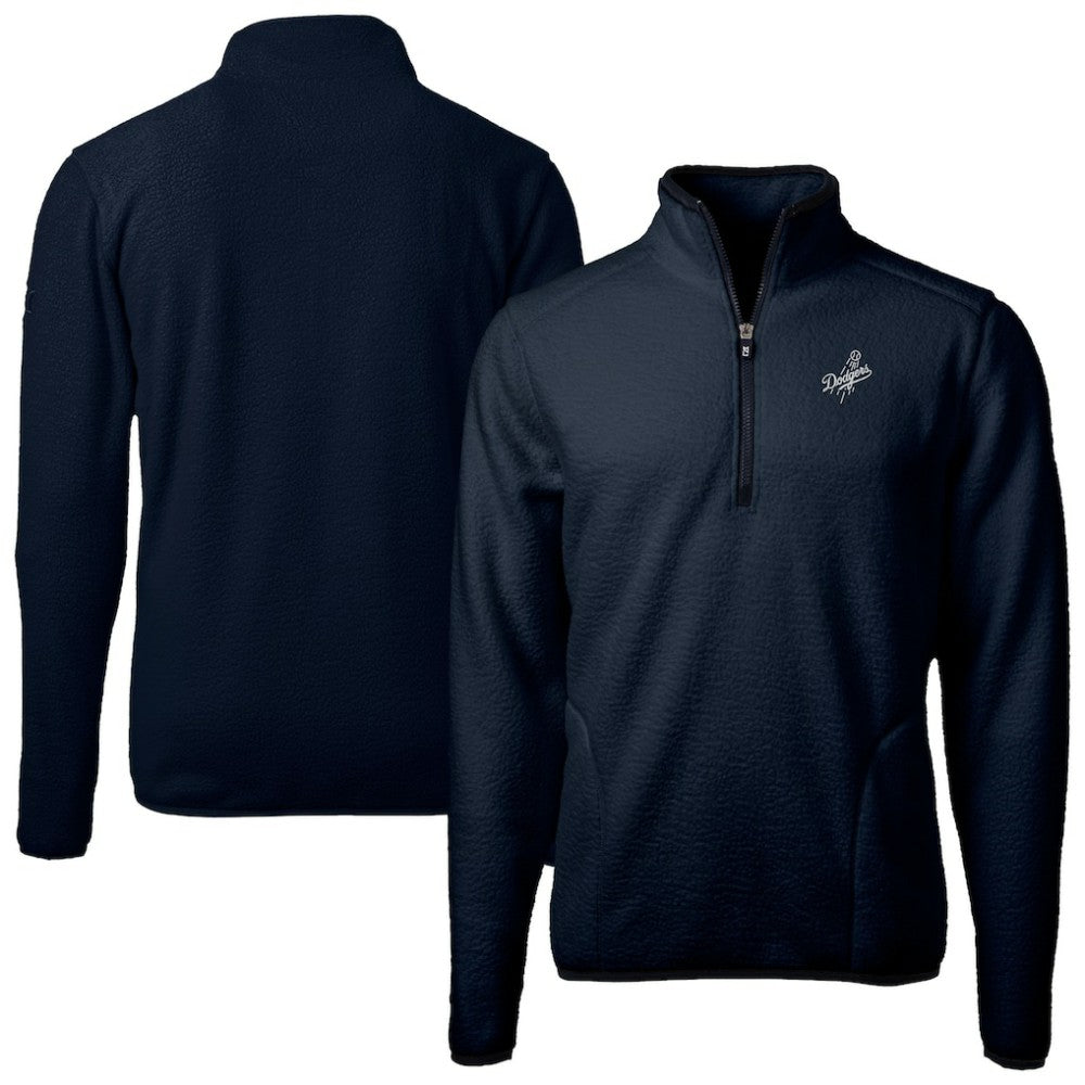 Navy Los Angeles Dodgers Cutter & Buck Cascade Eco Fleece Quarter-Zip Jacket
